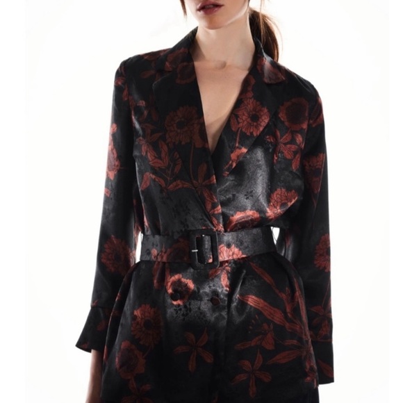 Zara Jackets & Blazers - Zara Japanese Silk Belted Blazer Blouse